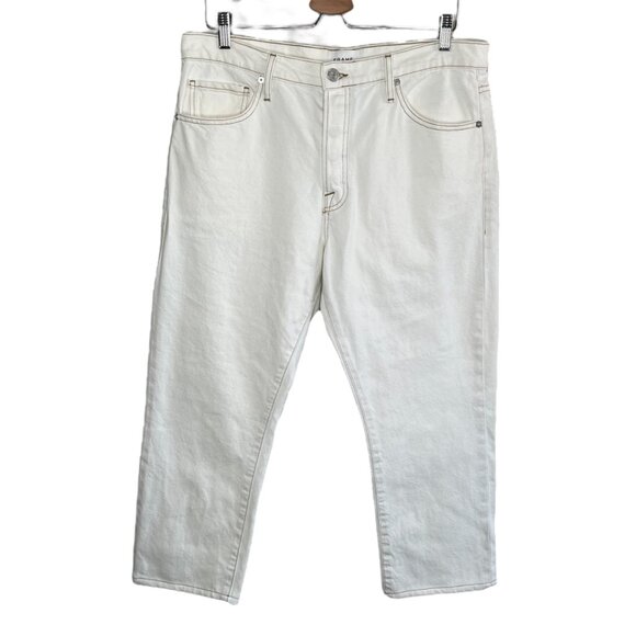 Frame Le Slouch Ecru Jeans Size 30 Eggshell White - Picture 1 of 14